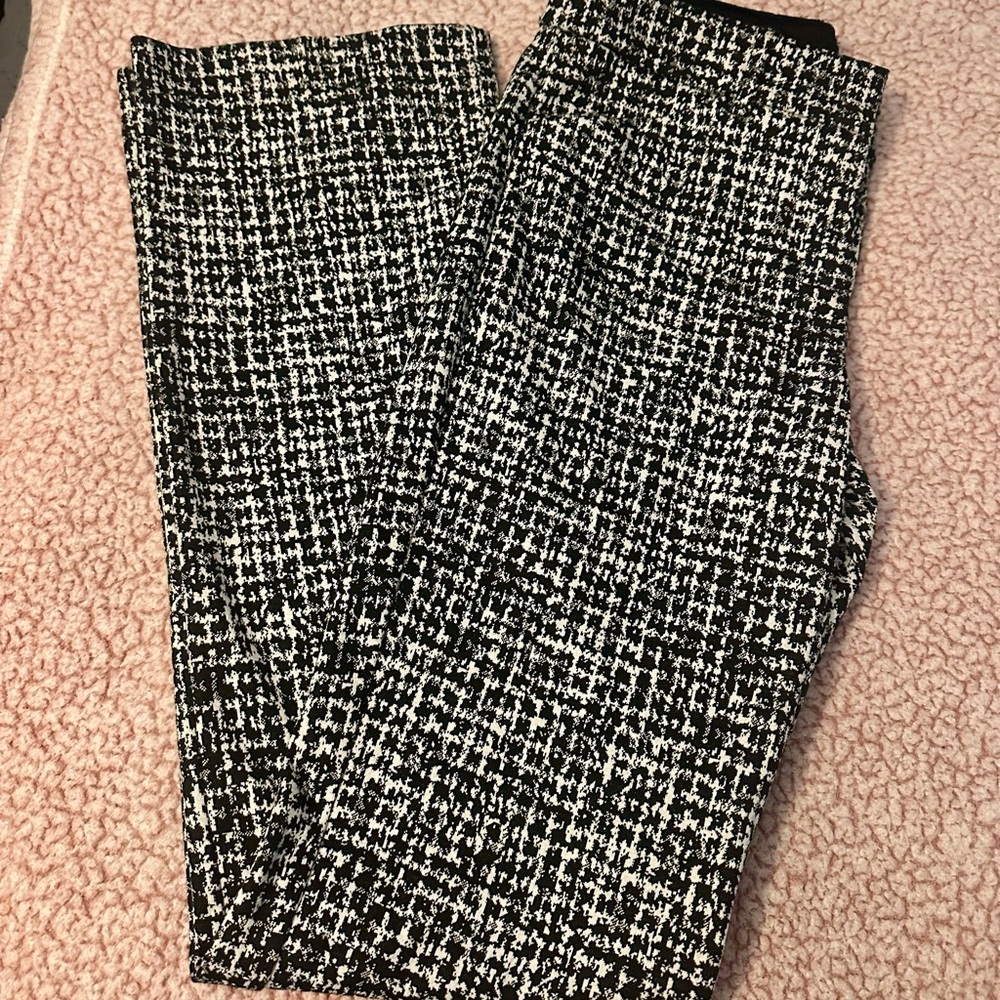 Express Black and White Tweed Pants